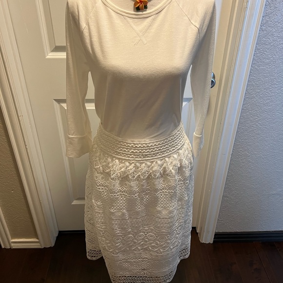 Ivory Crochet Midi Skirt XL - Picture 6 of 7